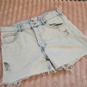 H&M Light Blue Distressed Jean Shorts